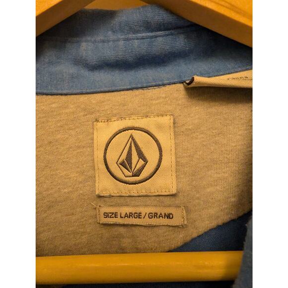 Volcom Classic Banger Polo Shirt Blue Short Sleeve‎ Collared Pullover Work - Picture 3 of 4